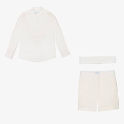 Abuela Tata-Кремовый комплект с шортами из хлопка | Childrensalon Outlet