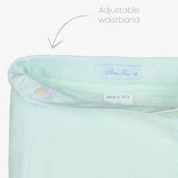 Abuela Tata-Boys Ivory Shirt & Green Shorts Set | Childrensalon Outlet