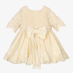 Abuela Tata-Бежевое хлопковое платье для девочек | Childrensalon Outlet