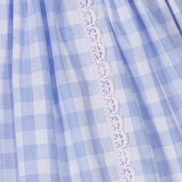 Abuela Tata-Голубое хлопковое платье в клетку | Childrensalon Outlet