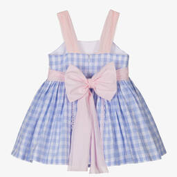 Abuela Tata-Голубое хлопковое платье в клетку | Childrensalon Outlet