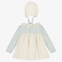 Abuela Tata-Кремово-голубой комплект с платьем | Childrensalon Outlet