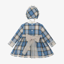 Abuela Tata-Girls Checked Cotton Dress Ensemble | Childrensalon Outlet