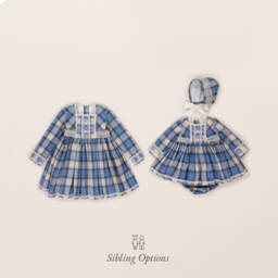 Abuela Tata-Girls Checked Cotton Dress Ensemble | Childrensalon Outlet
