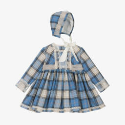 Abuela Tata-Girls Checked Cotton Dress Ensemble | Childrensalon Outlet