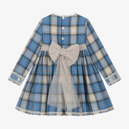 Abuela Tata-Girls Checked Cotton Twill Dress | Childrensalon Outlet