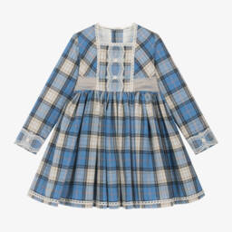 Abuela Tata-Girls Checked Cotton Twill Dress | Childrensalon Outlet