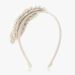 Abuela Tata-Girls Cream Floral Headband | Childrensalon Outlet