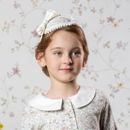 Abuela Tata-Girls Cream Floral Headband | Childrensalon Outlet