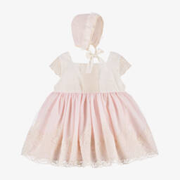 Abuela Tata-Нежное кружевное платье розового цвета для девочек | Childrensalon Outlet