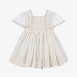 Abuela Tata-Girls Elegant Ivory Lace Gown | Childrensalon Outlet