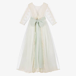 Abuela Tata-Girls Elegant Ivory Lace Gown | Childrensalon Outlet
