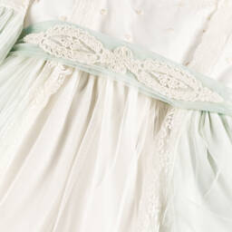 Abuela Tata-فستان تول عاجي أنيق للبنات | Childrensalon Outlet