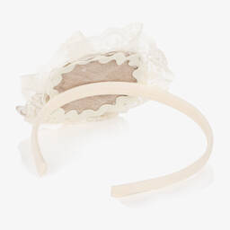 أبويلا تاتا-طوق للشعر دانتيل لون عاجي وبيج للبنات | Childrensalon Outlet