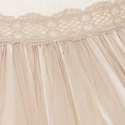 Abuela Tata-Кремово-бежевое платье из тюля для девочек | Childrensalon Outlet