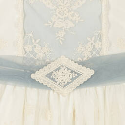 Abuela Tata-Кремово-голубое платье из тюля | Childrensalon Outlet