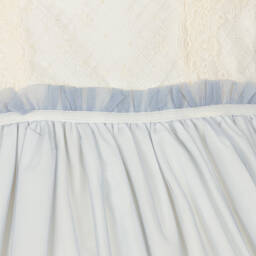 Abuela Tata-فستان تول لون عاجي وأزرق | Childrensalon Outlet