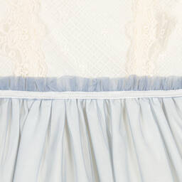 Abuela Tata-Girls Ivory & Blue Tulle Dress Set | Childrensalon Outlet