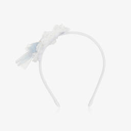Abuela Tata-Girls Ivory Floral Tulle Headband | Childrensalon Outlet