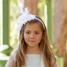 Abuela Tata-Girls Ivory Lace Hairband | Childrensalon Outlet