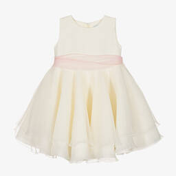 Abuela Tata-Girls Ivory Organza Dress | Childrensalon Outlet