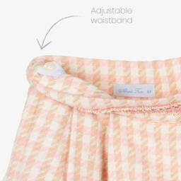 Abuela Tata-Girls Ivory & Pink Check Skirt Set | Childrensalon Outlet