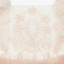 Abuela Tata-Кремово-розовый комплект с платьем из тюля | Childrensalon Outlet