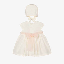 Abuela Tata-Girls Ivory & Pink Tulle Dress Set | Childrensalon Outlet