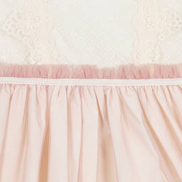 Abuela Tata-Girls Ivory & Pink Tulle Dress Set | Childrensalon Outlet