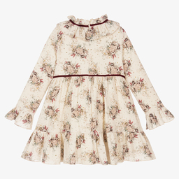 Abuela Tata-Кремово-красное платье в цветочек | Childrensalon Outlet