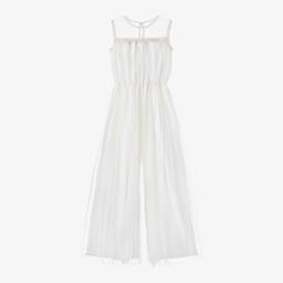 Abuela Tata-Кремовый комбинезон из тюля для девочек | Childrensalon Outlet