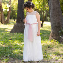 Abuela Tata-Кремовый комбинезон из тюля для девочек | Childrensalon Outlet