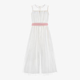 Abuela Tata-Кремовый комбинезон из тюля для девочек | Childrensalon Outlet