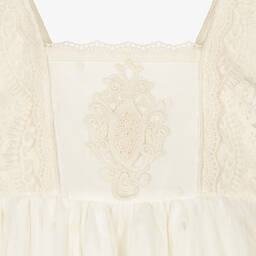 Abuela Tata-Girls Ivory Tulle & Lace Dress  | Childrensalon Outlet