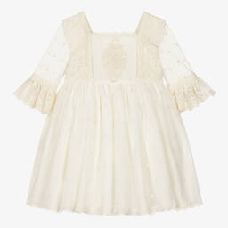 Abuela Tata-Girls Ivory Tulle & Lace Dress  | Childrensalon Outlet