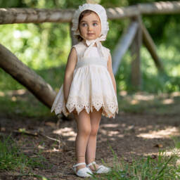 Abuela Tata-Girls Ivory Tulle Lace Ensemble | Childrensalon Outlet