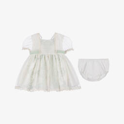 Abuela Tata-Girls Mint & Cream Lace Ensemble | Childrensalon Outlet