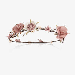 Abuela Tata-Girls Pink Floral Hairband | Childrensalon Outlet