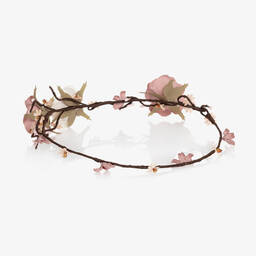 Abuela Tata-Girls Pink Floral Hairband | Childrensalon Outlet
