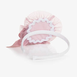 أبويلا تاتا-طوق للشعر دانتيل مزين بفيونكة لون زهري للبنات | Childrensalon Outlet