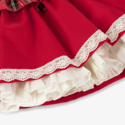 أبويلا تاتا-طقم فستان تارتان قطن لن أحمر | Childrensalon Outlet