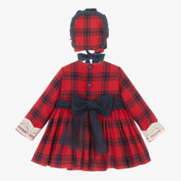 أبويلا تاتا-طقم فستان تارتان لون أحمر | Childrensalon Outlet