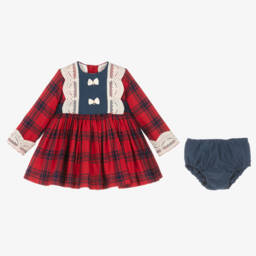 أبويلا تاتا-طقم فستان تارتان لون أحمر | Childrensalon Outlet