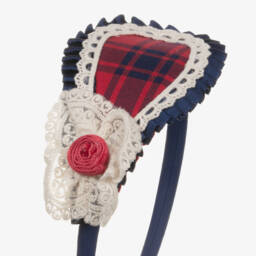 Abuela Tata-Girls Rosette Tartan Hairband | Childrensalon Outlet