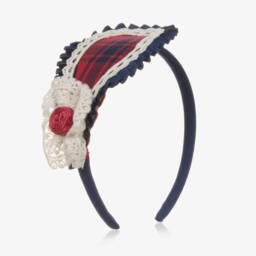 Abuela Tata-Girls Rosette Tartan Hairband | Childrensalon Outlet