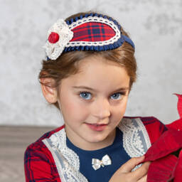 Abuela Tata-Girls Rosette Tartan Hairband | Childrensalon Outlet