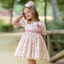 Abuela Tata-Платье из розового хлопка для девочек | Childrensalon Outlet