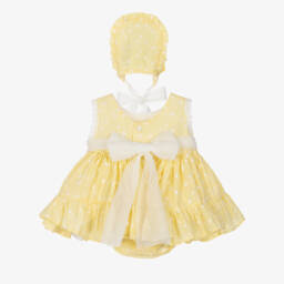 Abuela Tata-Girls Sunlit Lace Cotton Ensemble | Childrensalon Outlet
