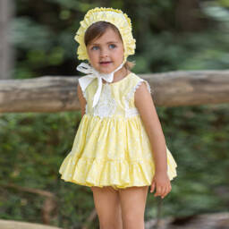 Abuela Tata-Girls Sunlit Lace Cotton Ensemble | Childrensalon Outlet