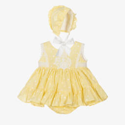 Abuela Tata-Girls Sunlit Lace Cotton Ensemble | Childrensalon Outlet